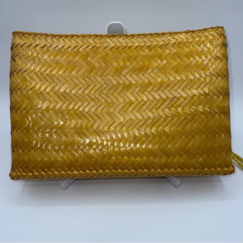 Yellow Woven Straw Shoulder Purse Crossbody Clutch Bag | No brand, Zip Top - Picture 2 of 11